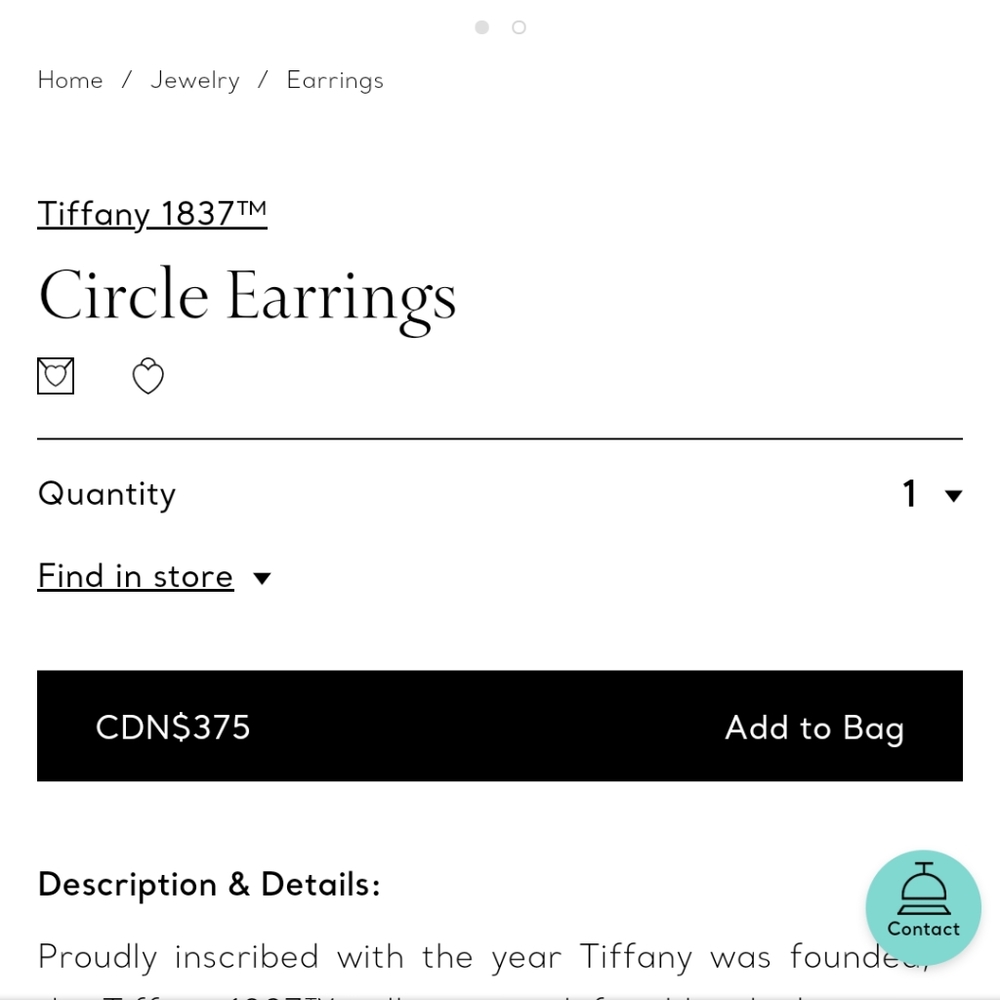 Tiffany & Co. Silver Disc Stud Earrings on Tiffany Blue Pouch - Picture 9 of 9